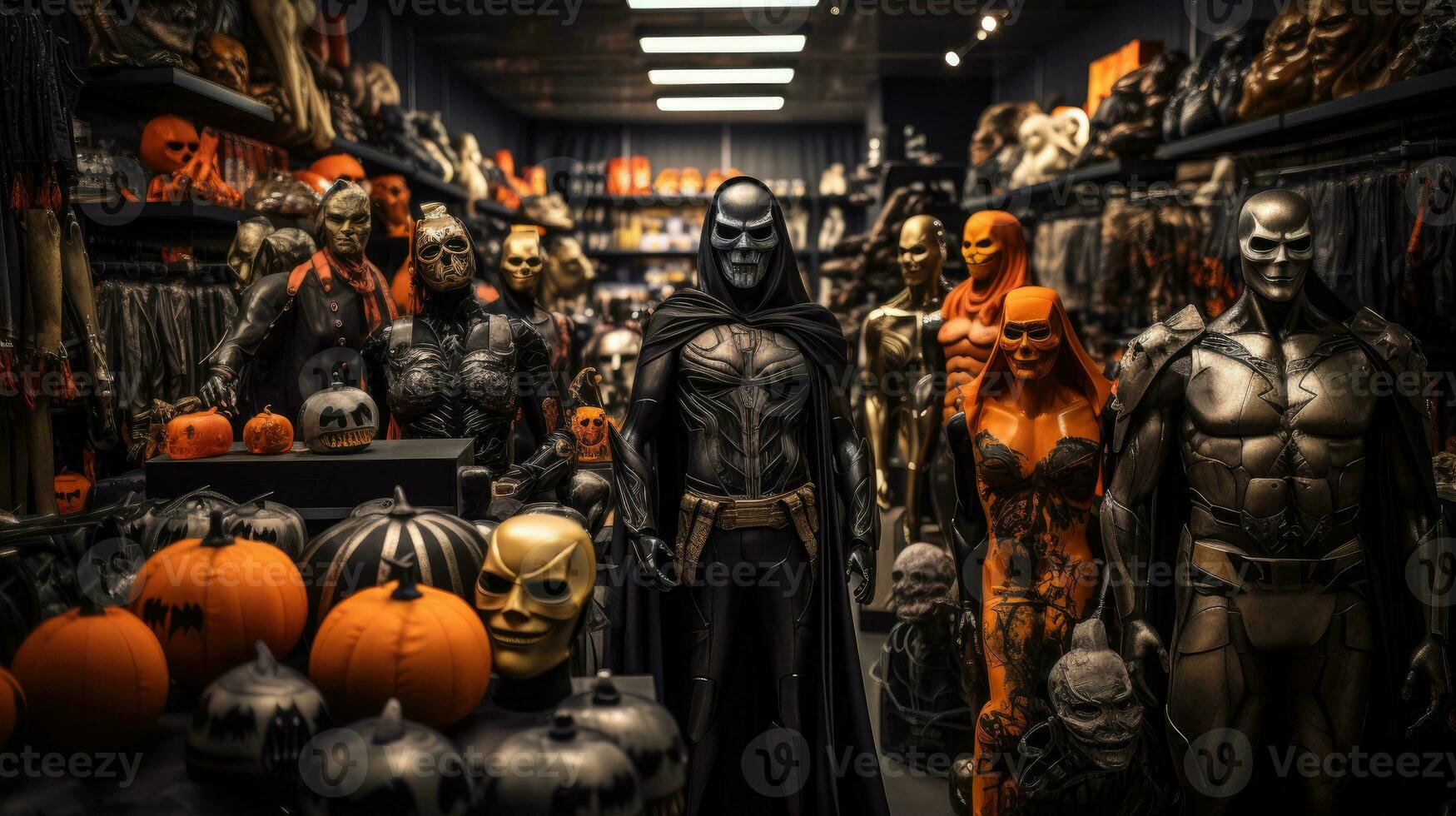 Halloween Vêtements magasin. génératif ai photo