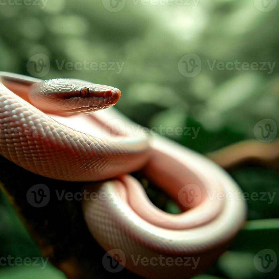 une fermer de le rouge et blanc Lait serpents coloré Balance ,ai généré photo