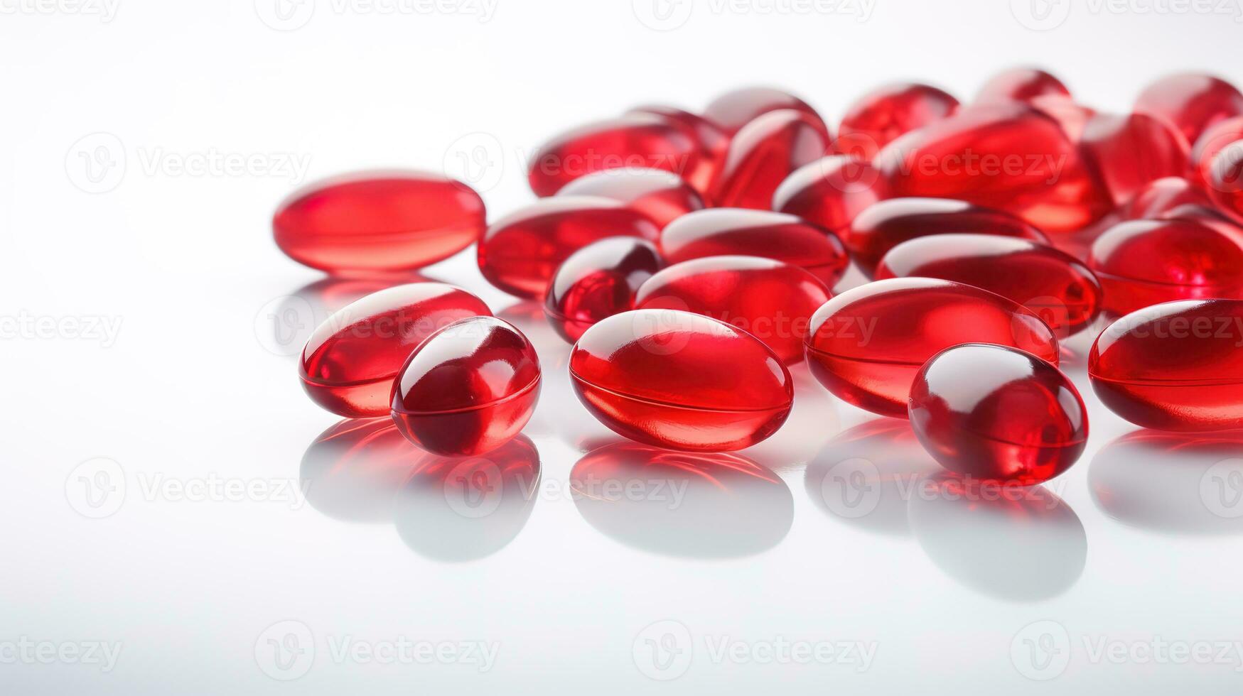 transparent rouge vitamines sur une lumière Contexte photo