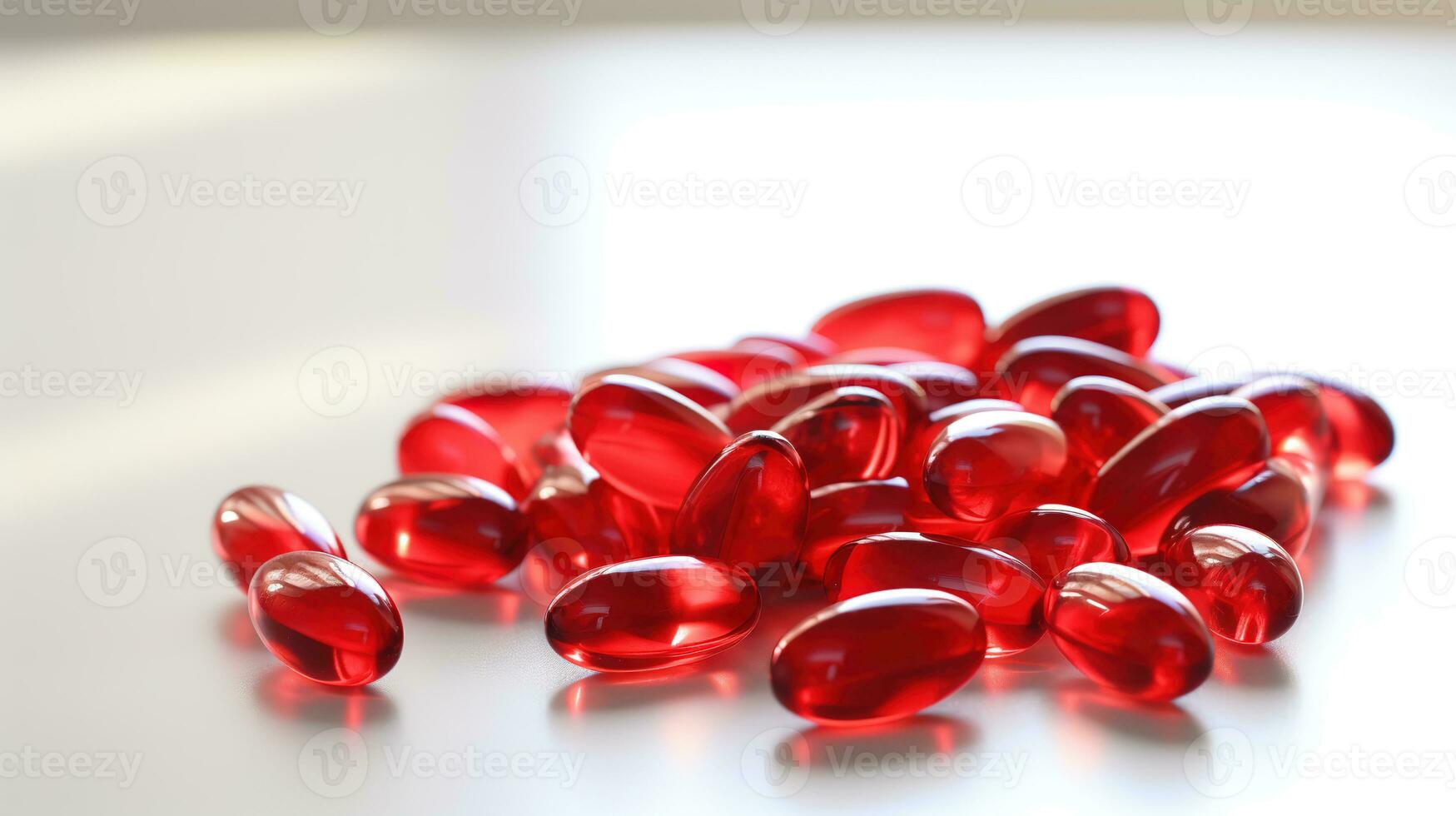 transparent rouge vitamines sur une lumière Contexte photo