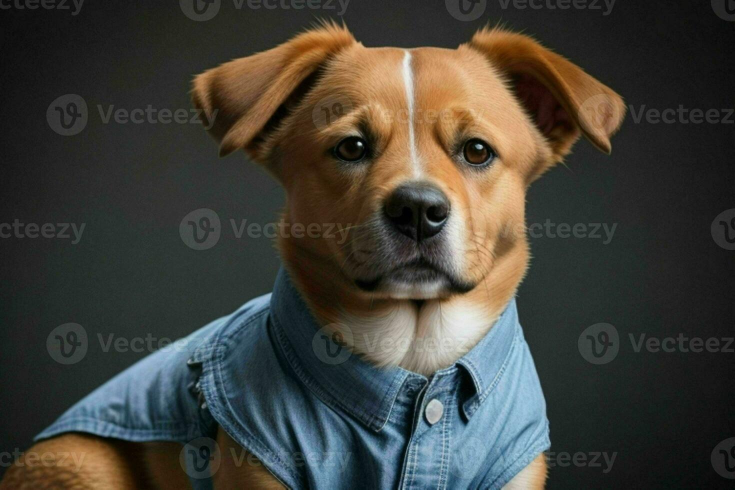 mignonne chien portant chemise. ai génératif pro photo