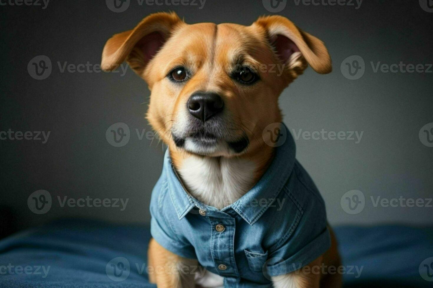 mignonne chien portant chemise. ai génératif pro photo