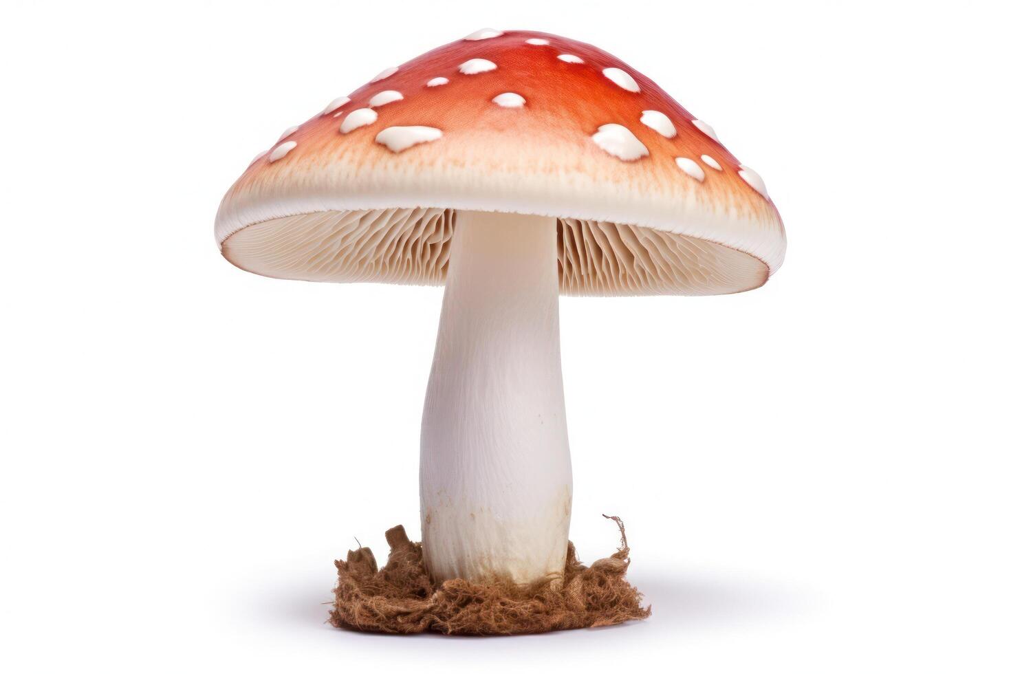 champignon isolé sur blanc Contexte ai généré photo