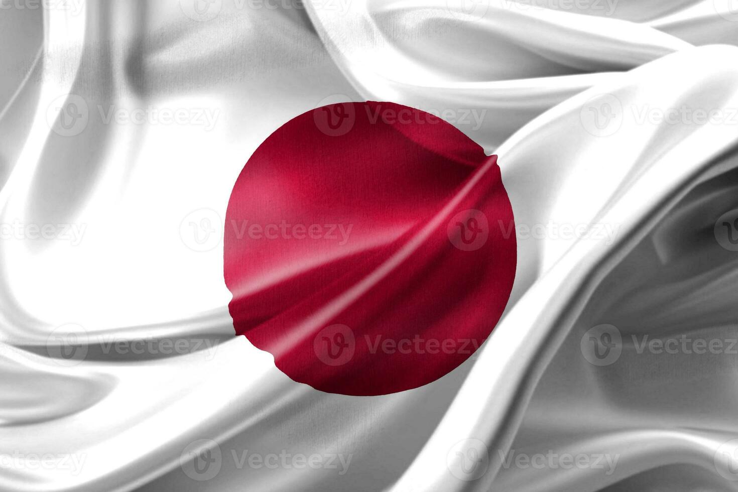 3d-illustration d'un drapeau du japon - drapeau en tissu ondulant réaliste photo