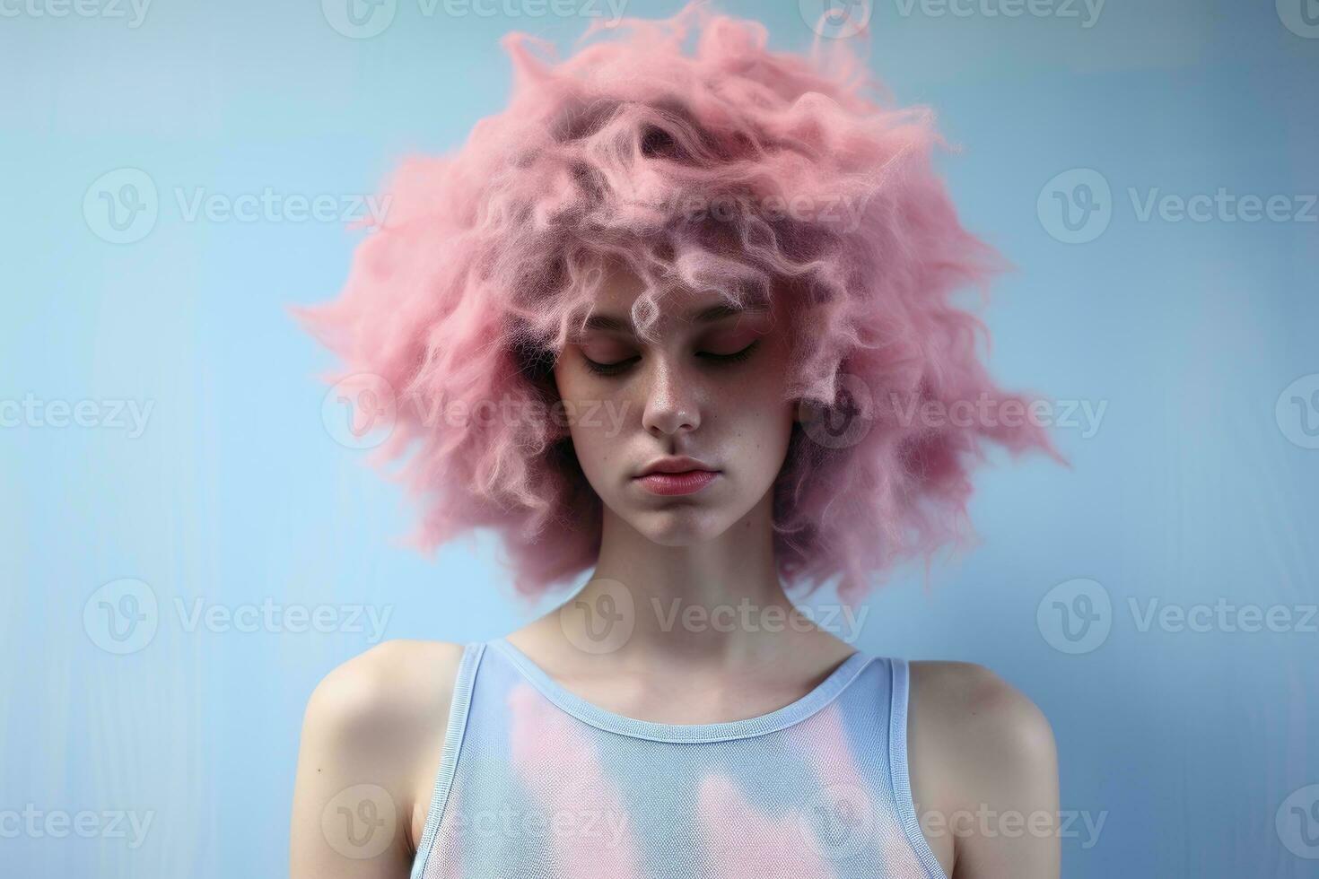 une modèle portant une coton bonbons robe.ai génératif photo