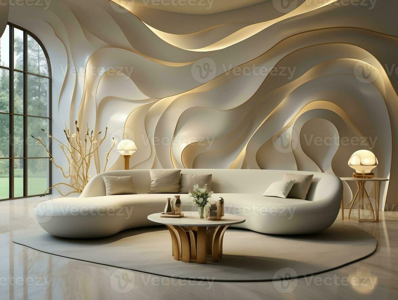 moderne 3d abstraction fond d'écran pour des murs luxe d'or et