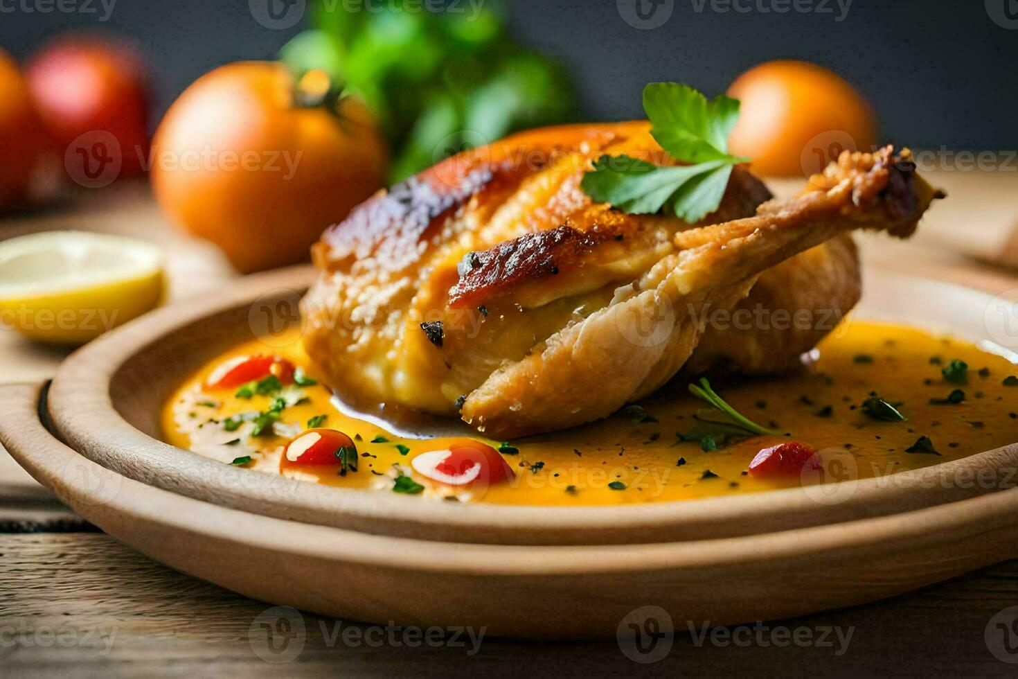 le meilleur poulet recettes pour le vacances. généré par ai photo