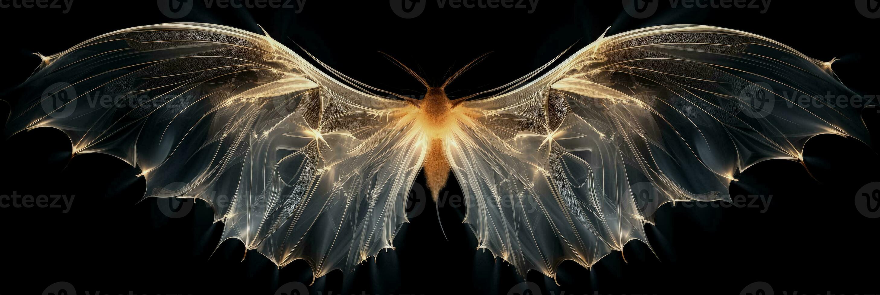chauves-souris aile et squelettique structure X rayon image isolé sur une pente Contexte photo