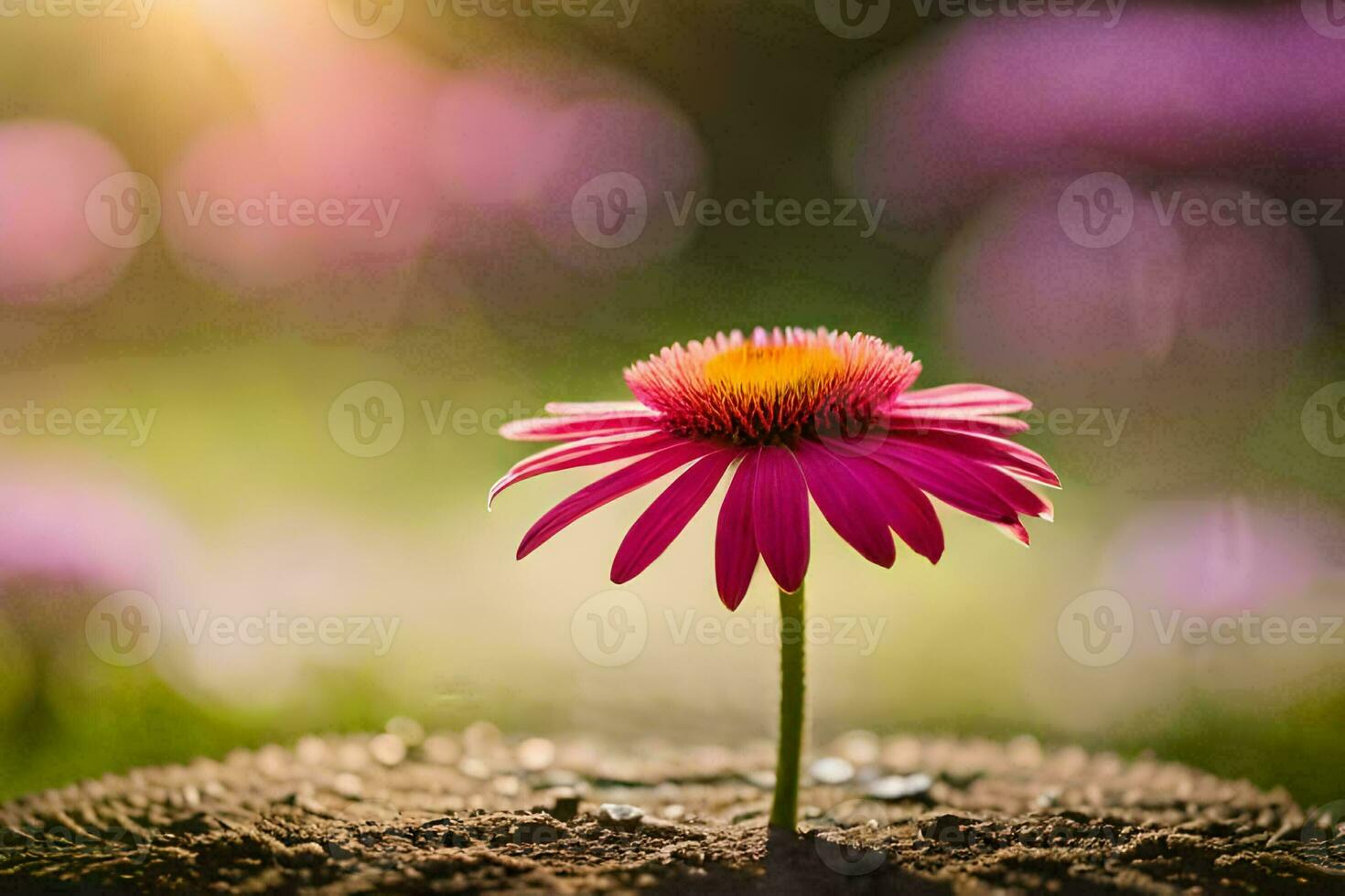 une rose fleur croissance en dehors de une souche. généré par ai photo