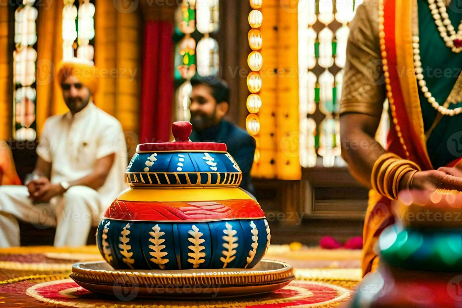 Indien mariage la cérémonie dans Inde. généré par ai photo