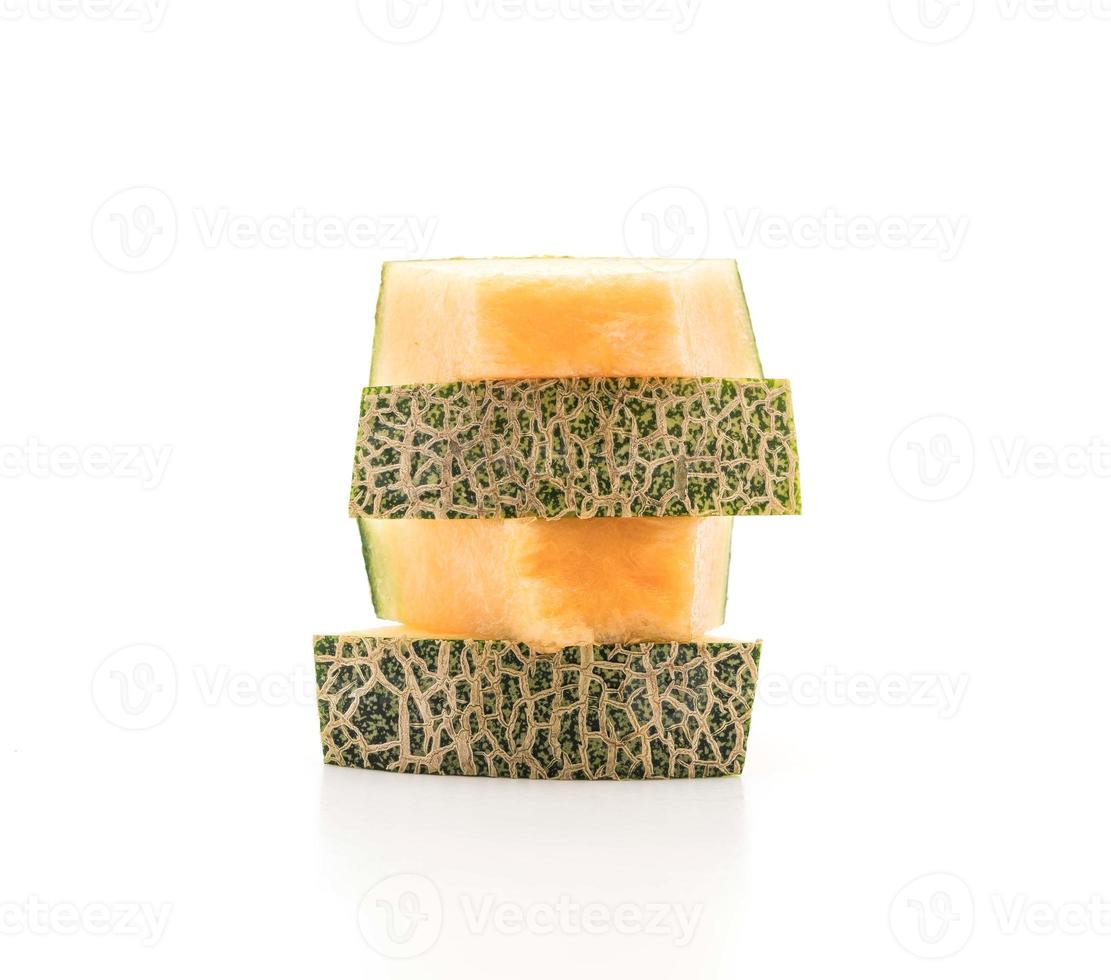 Melon cantaloup sur fond blanc photo