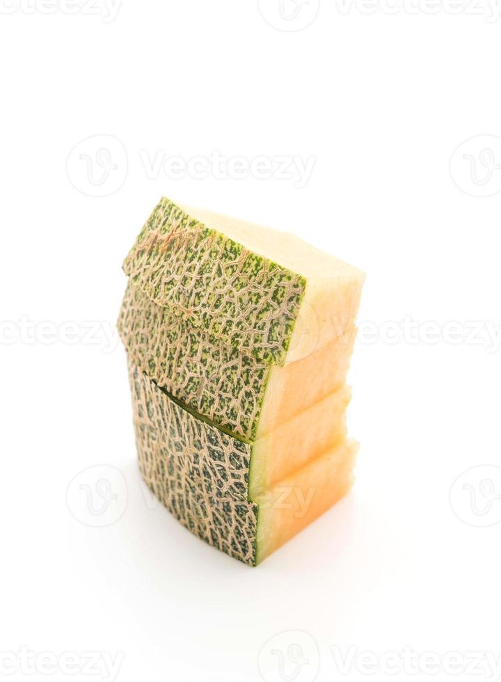 Melon cantaloup sur fond blanc photo