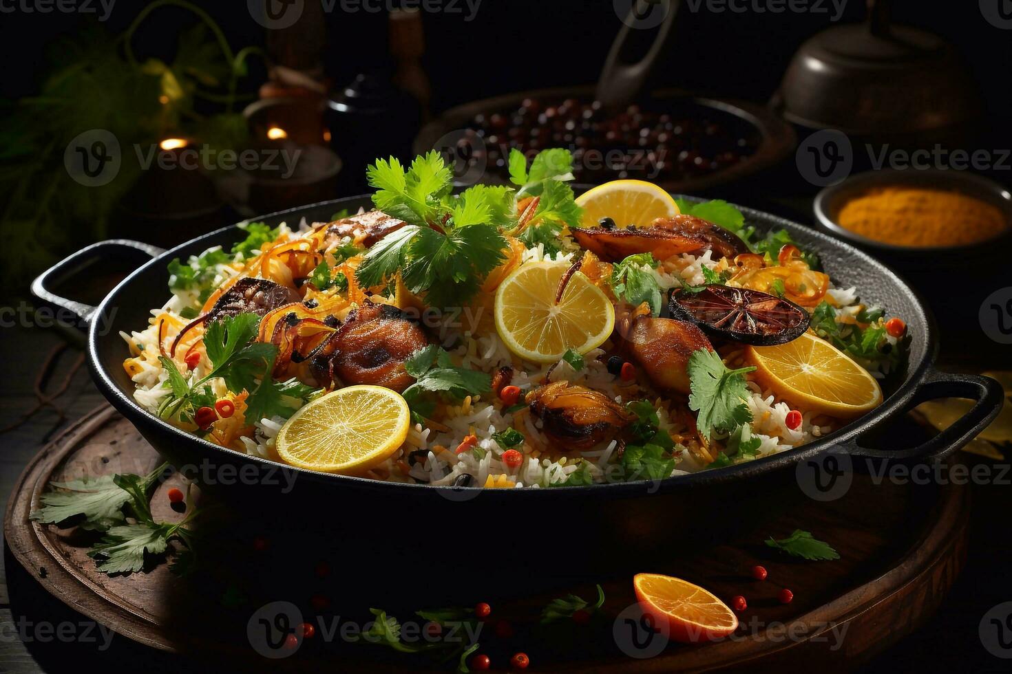 savoureux délicatesse poulet jambe, légumes, yaourt sur plaque, idéal dîner génératif ai photo