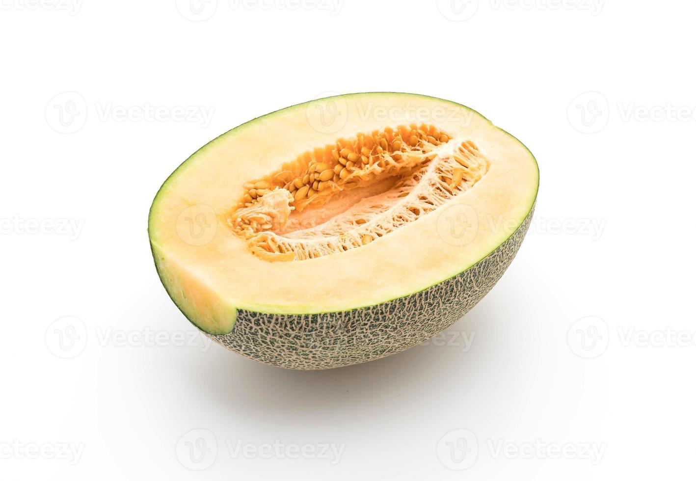 Melon cantaloup sur fond blanc photo