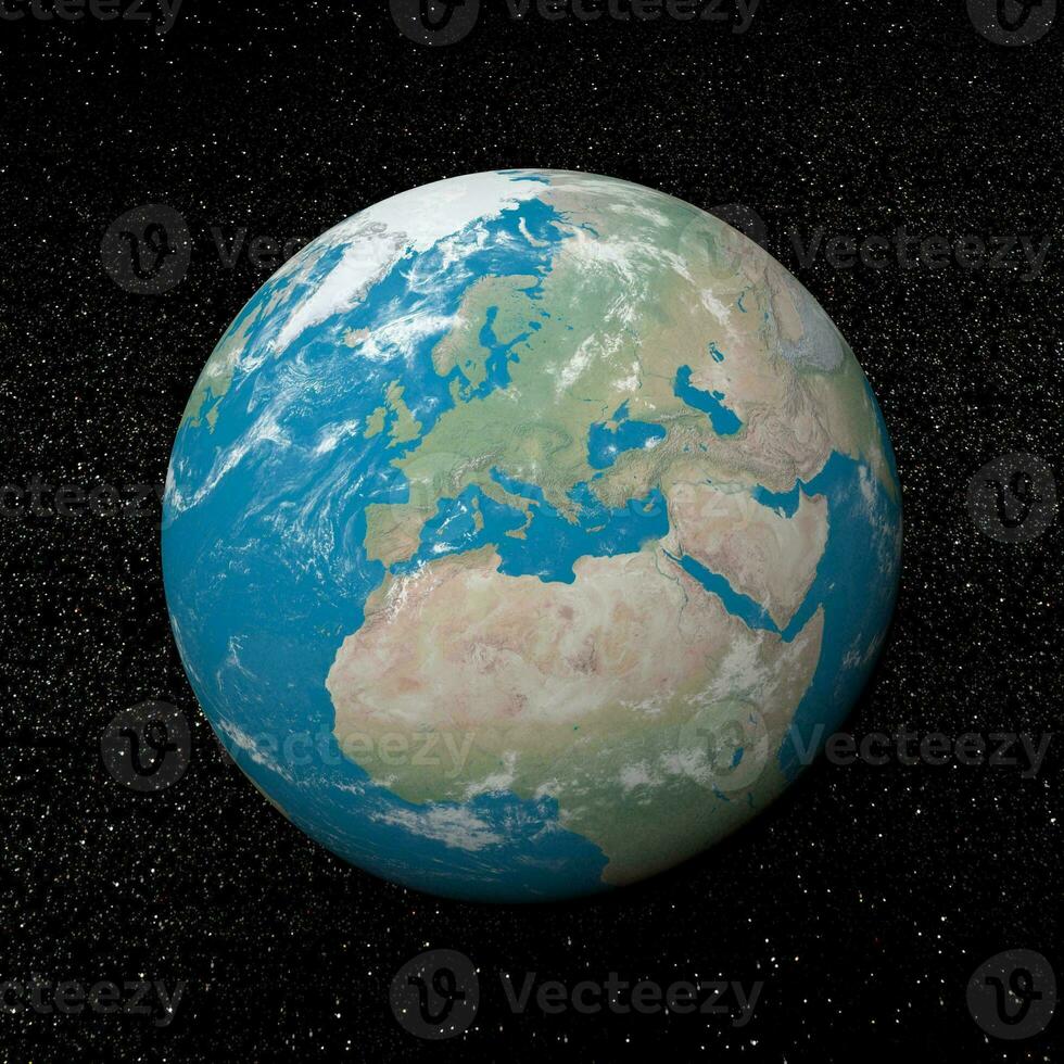 L'Europe  sur Terre - 3d rendre photo