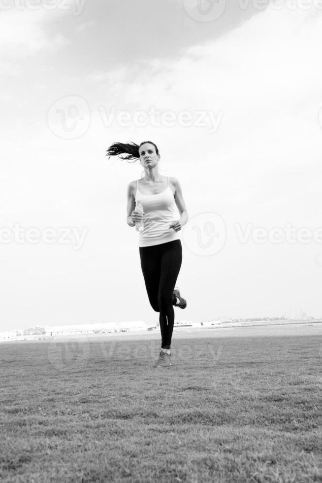 femme, jogging, matin photo