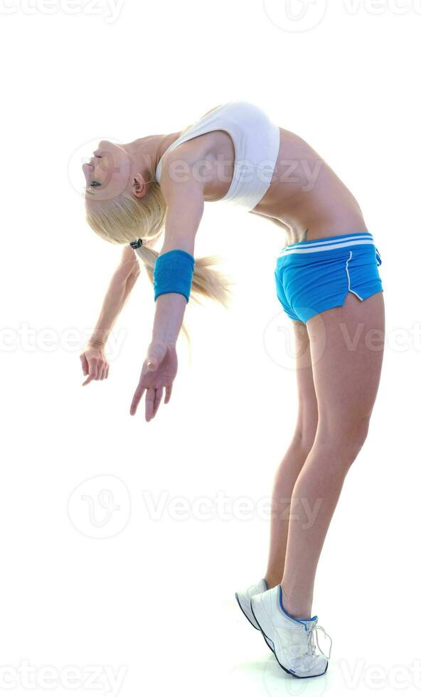 fitness et exercice avec une femme blonde photo