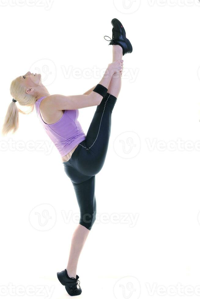 fitness et exercice avec une femme blonde photo
