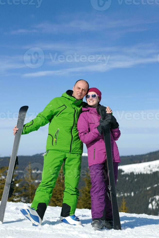 couple hiver ski photo