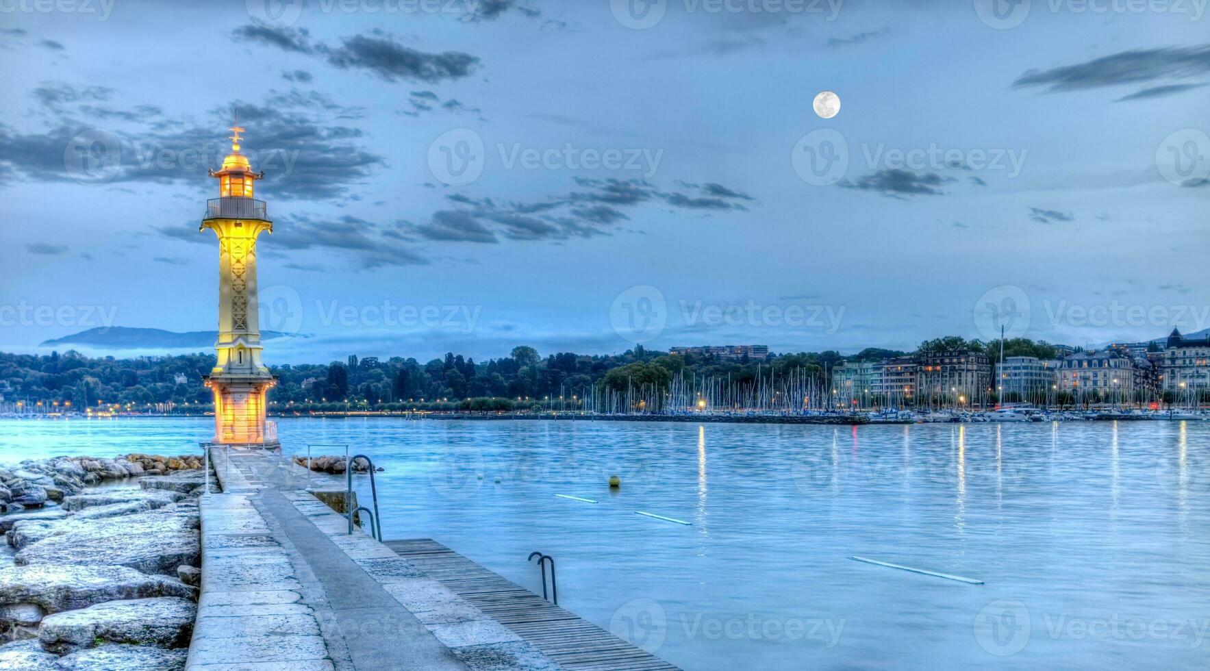 phare à le paquis, Genève, Suisse, hdr photo