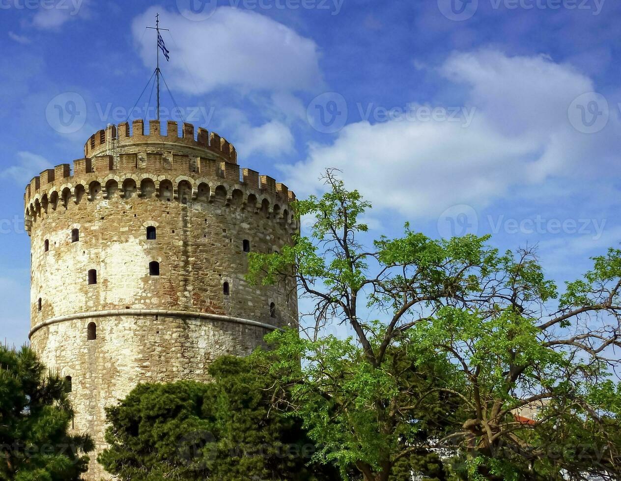 le blanc la tour de Thessalonique, Grèce photo