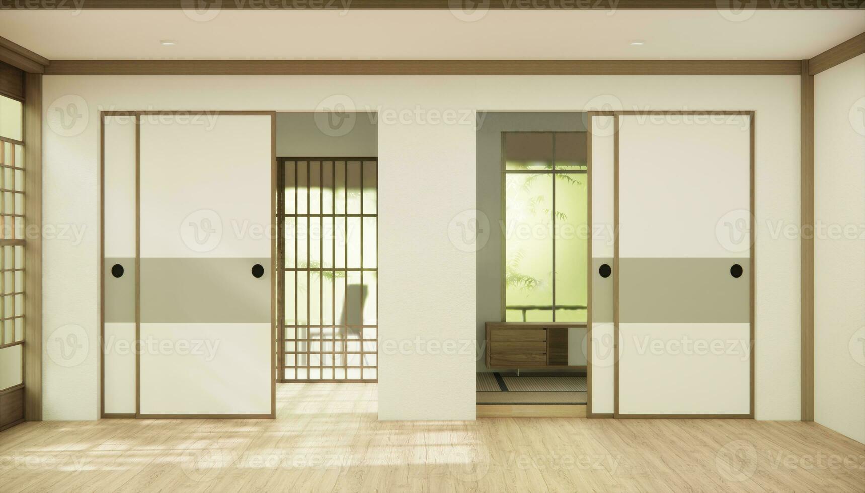 le couloir nettoyer Japonais minimaliste pièce intérieur, 3d le rendu photo