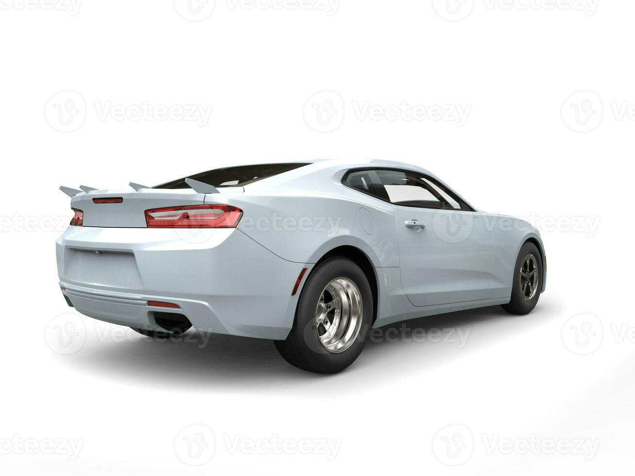 fantôme blanc moderne muscle voiture - retour vue - 3d illustration photo