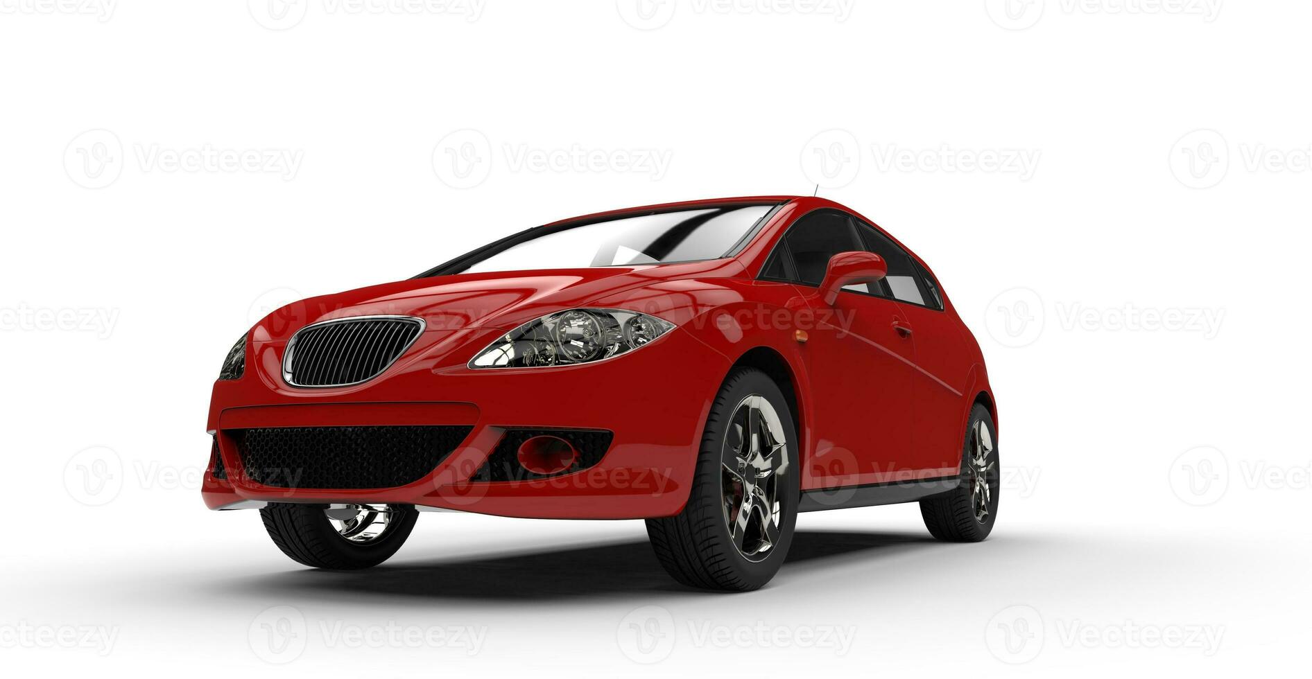 rouge compact voiture de face côté photo