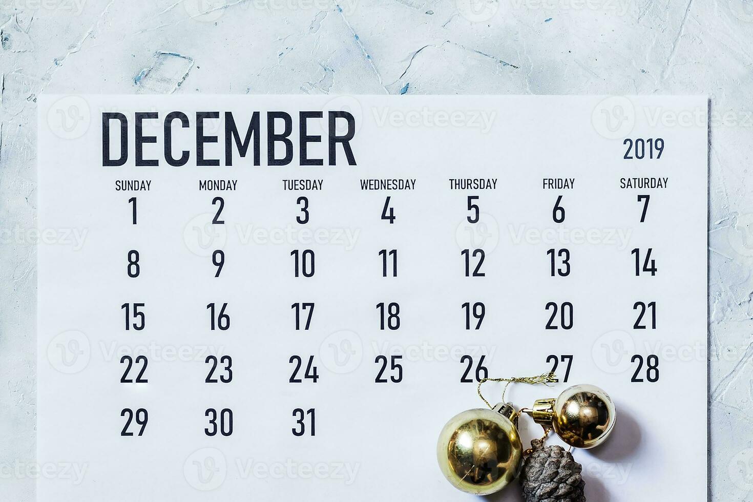 décembre 2019 mensuel calendrier photo