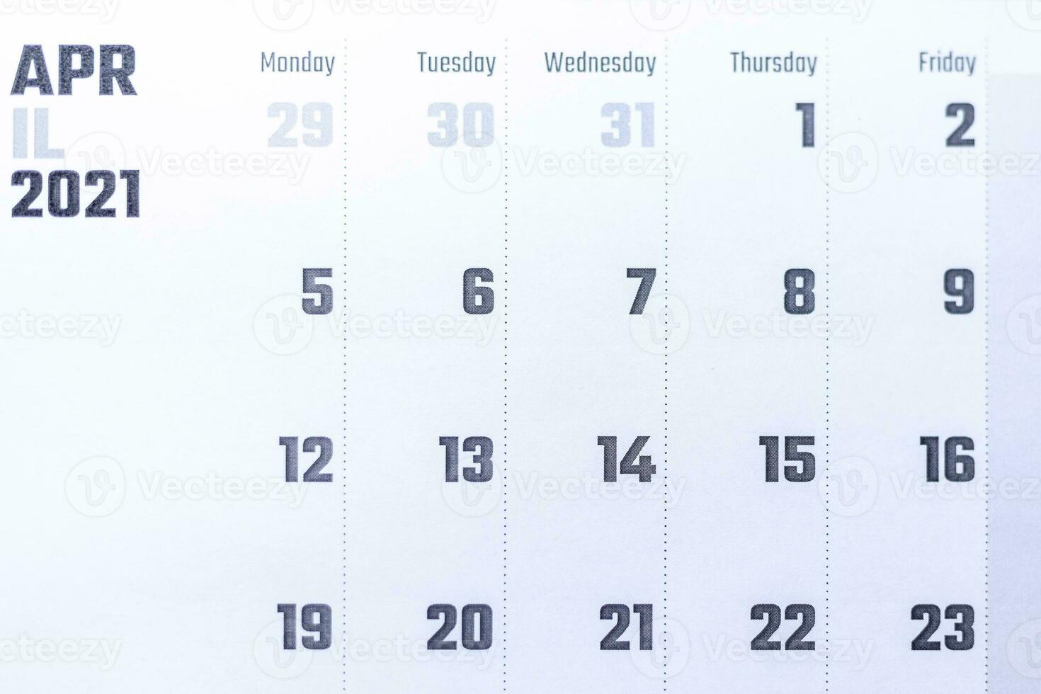 avril 2021 calendrier. mensuel calendrier photo
