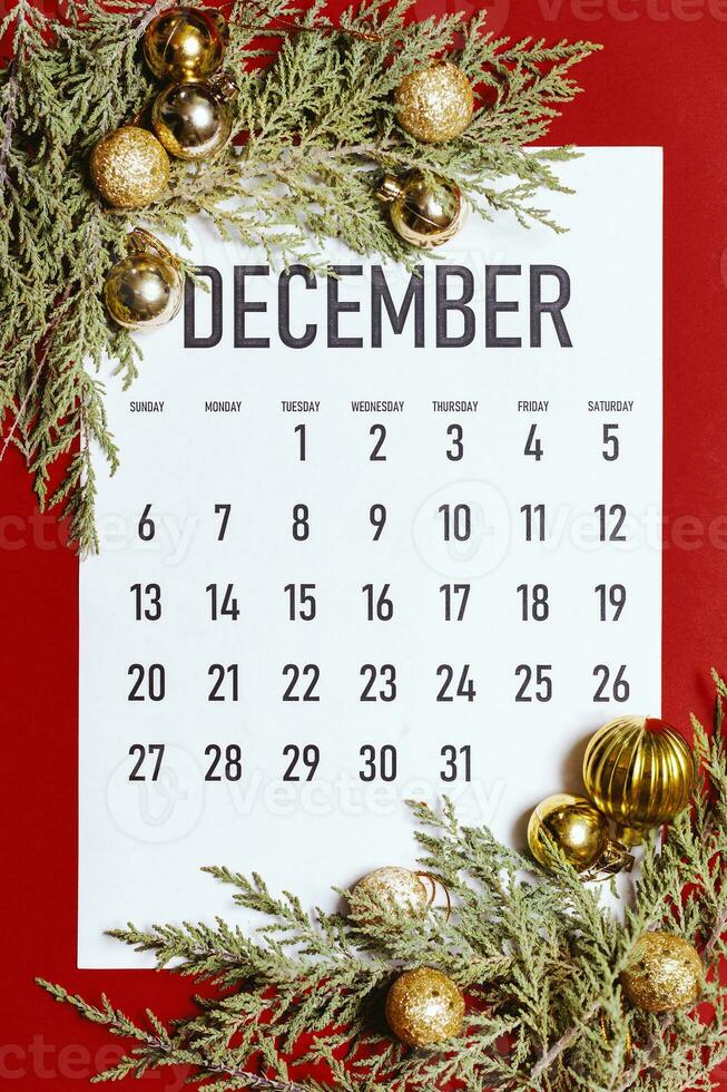 décembre 2020 mensuel calendrier photo