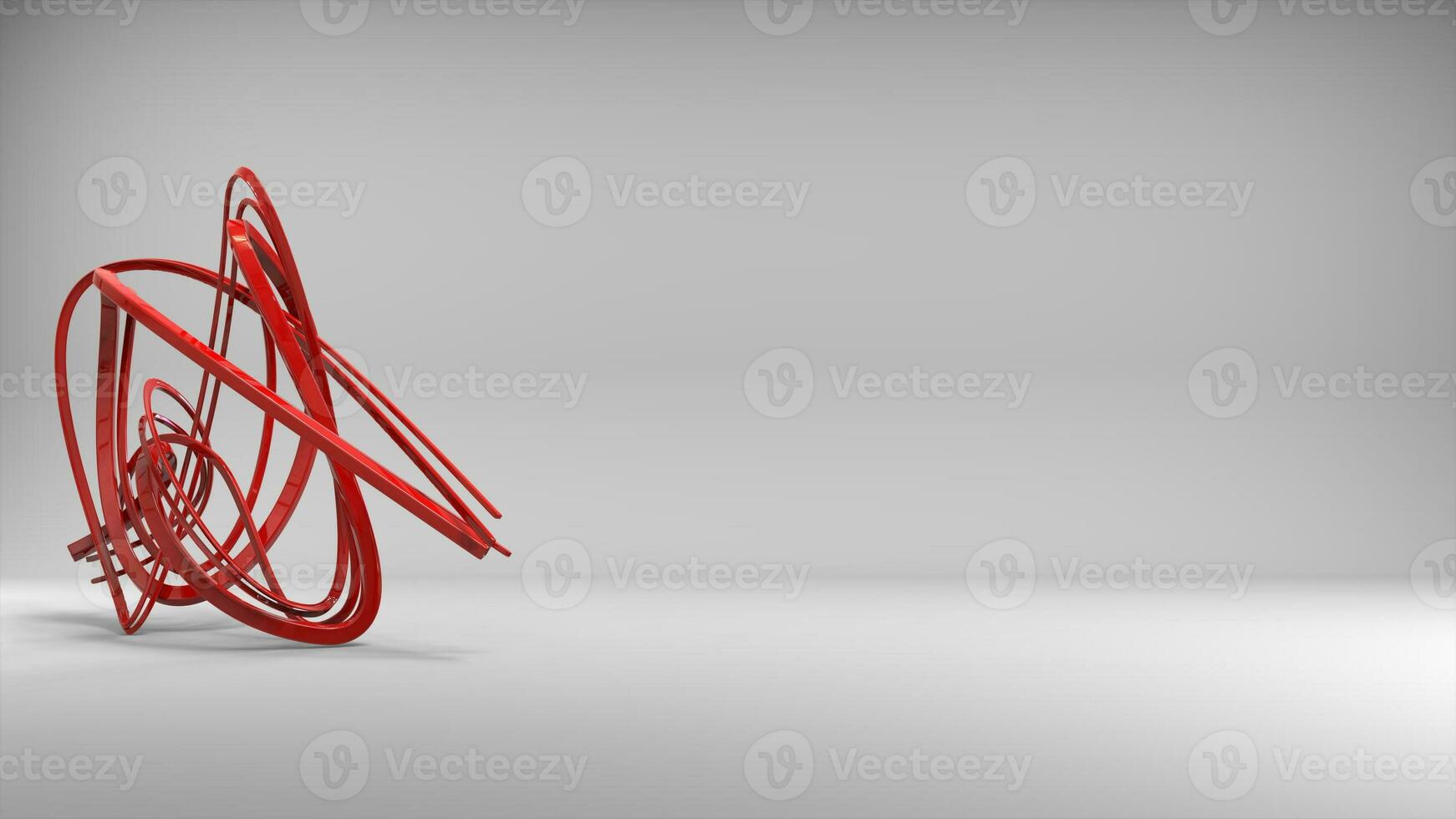 magnifique abstrait rouge câble sculpture dans studio photo