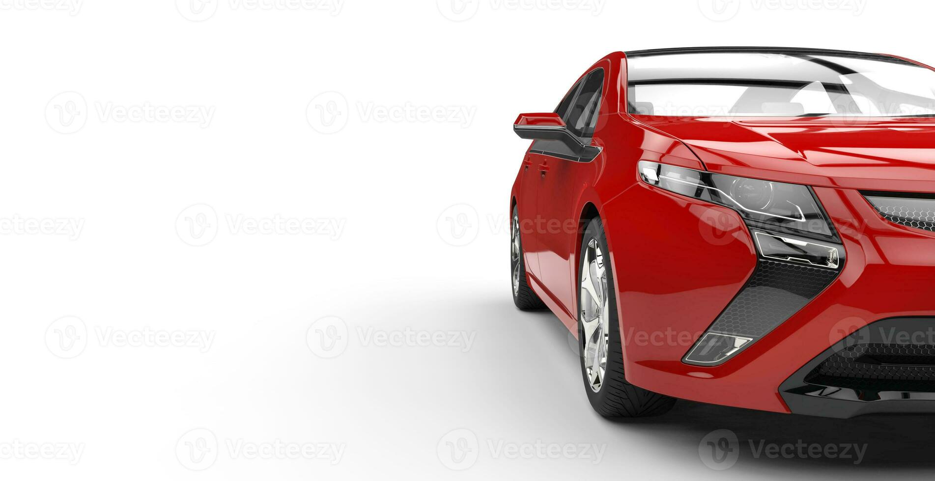électrique voiture rouge côté Couper vue photo