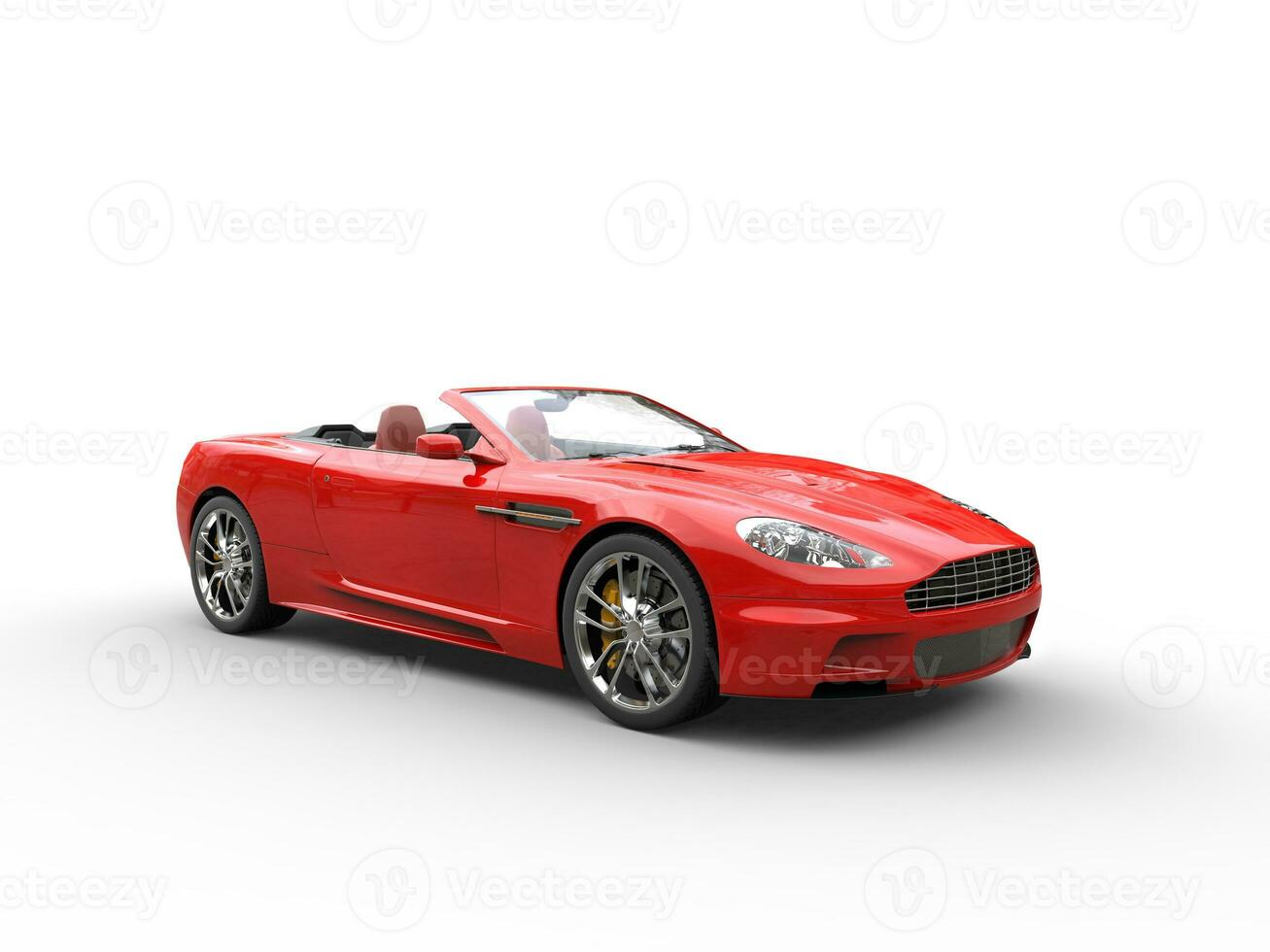 rouge convertible des sports voiture - studio coup photo