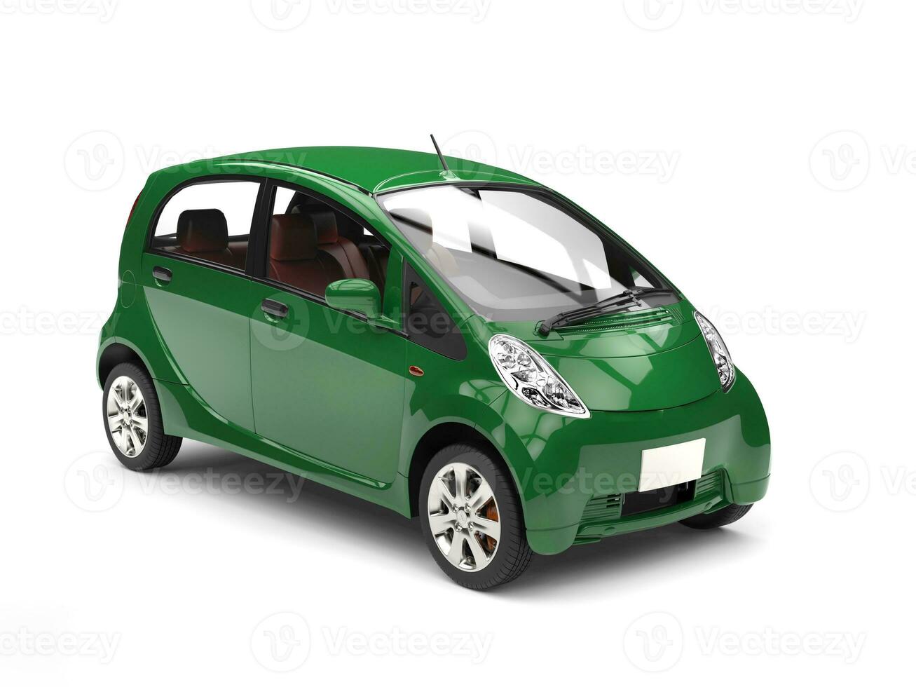 vert électrique voiture - sur blanc Contexte photo