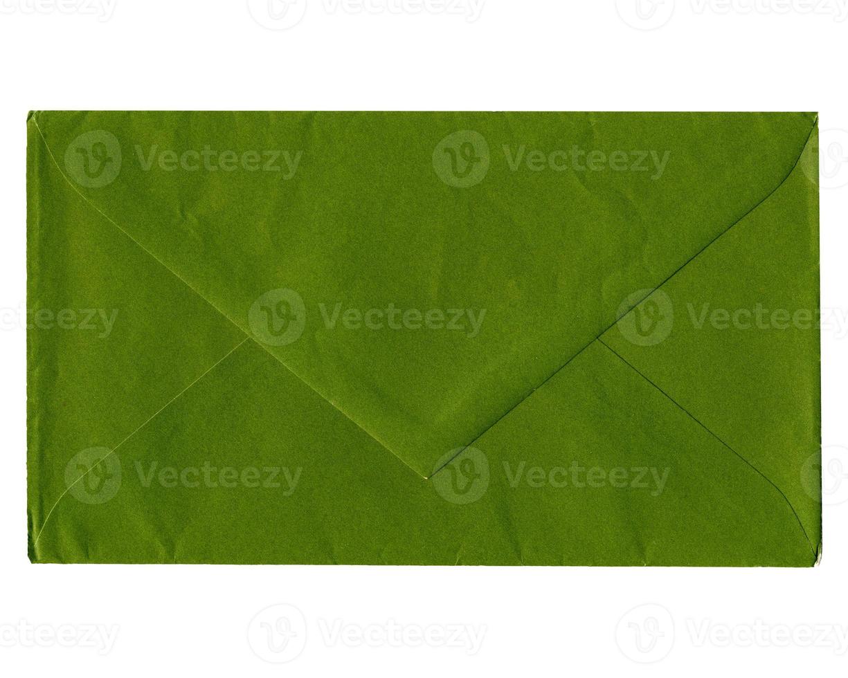 enveloppe verte isolée photo