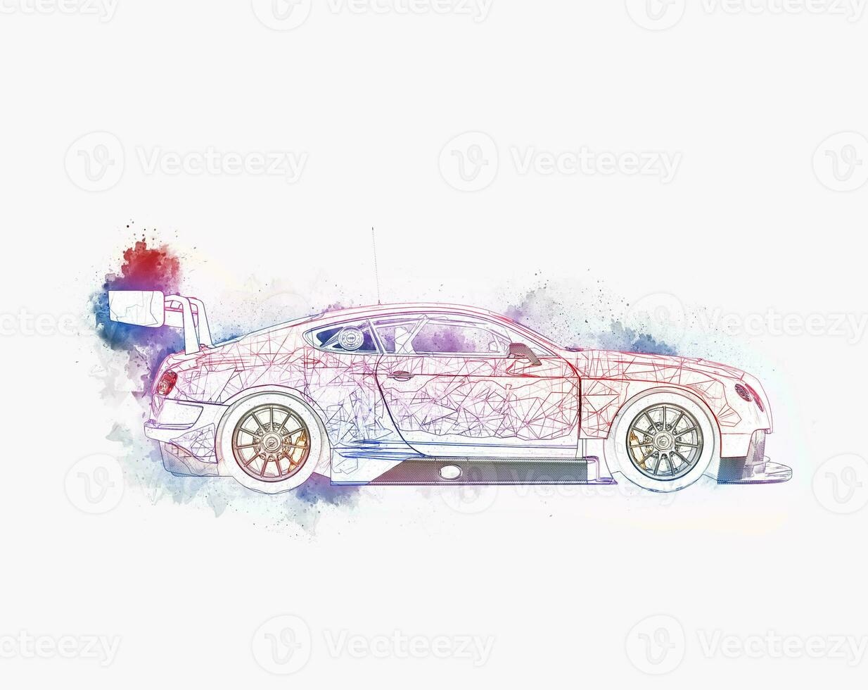 motosport course voiture - faible poly dessin photo