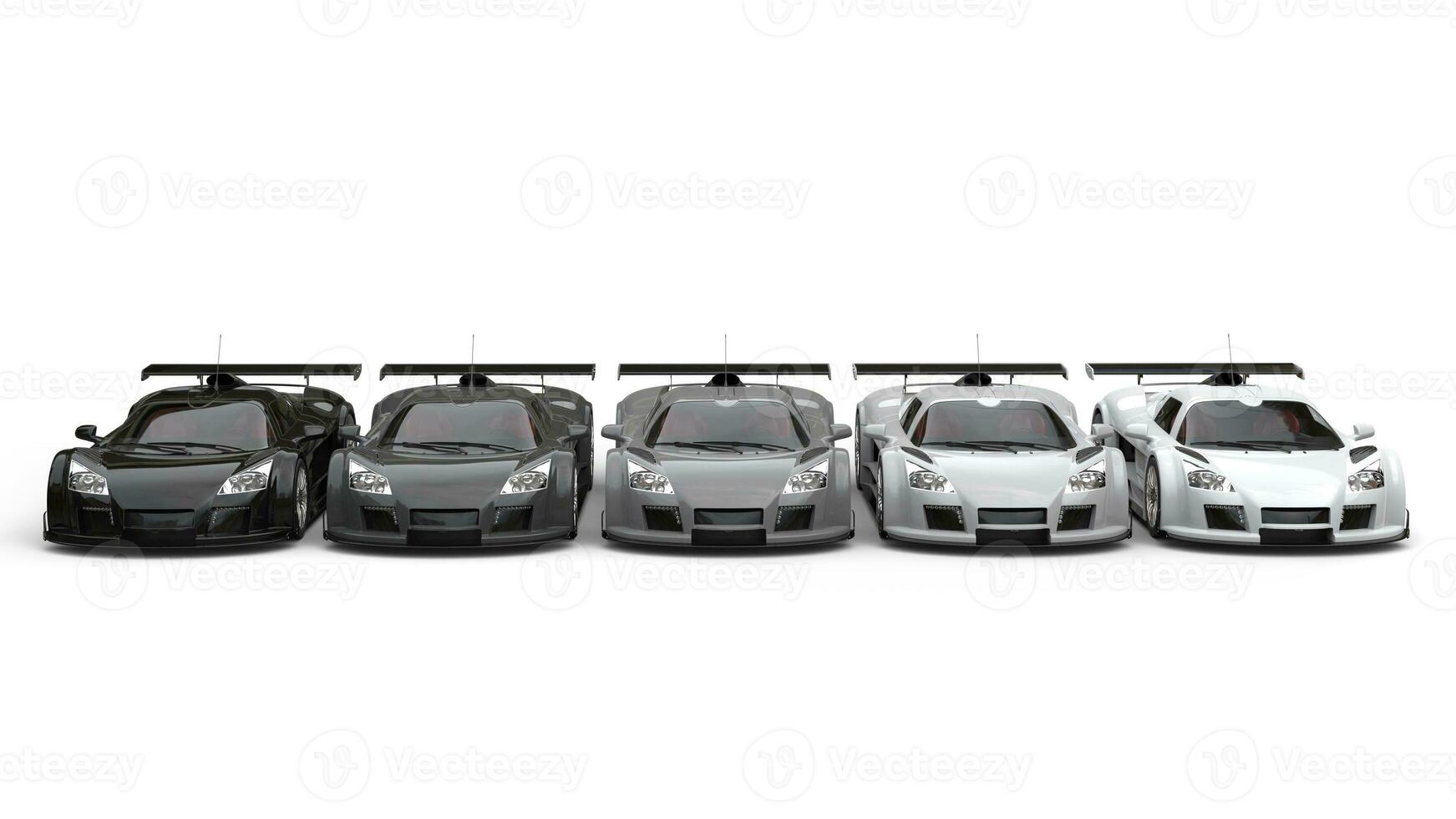 supercars dans nuances de gris - de face vue photo