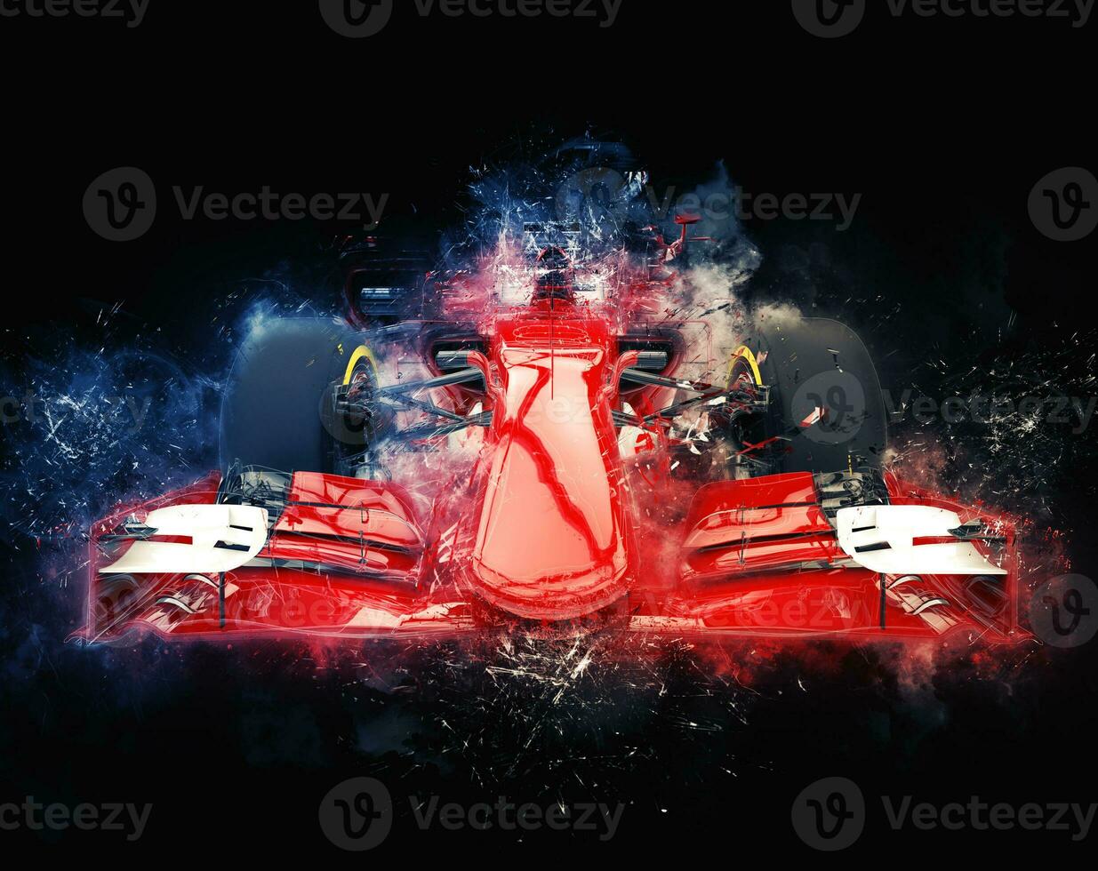 rouge formule voiture - moderne poubelle style illustration photo