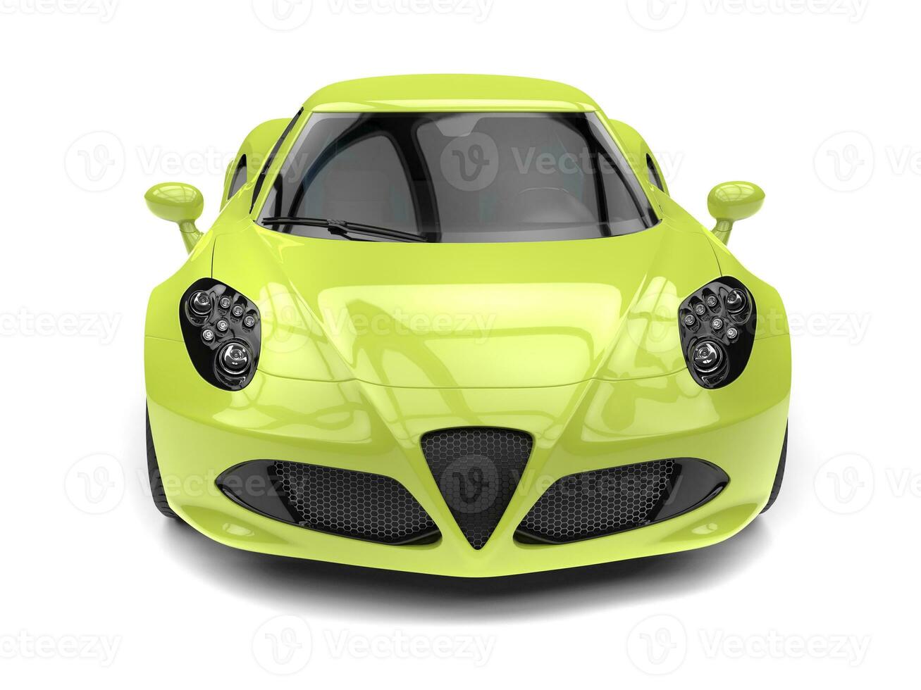 citron vert vert moderne des sports voiture - de face vue fermer coup photo