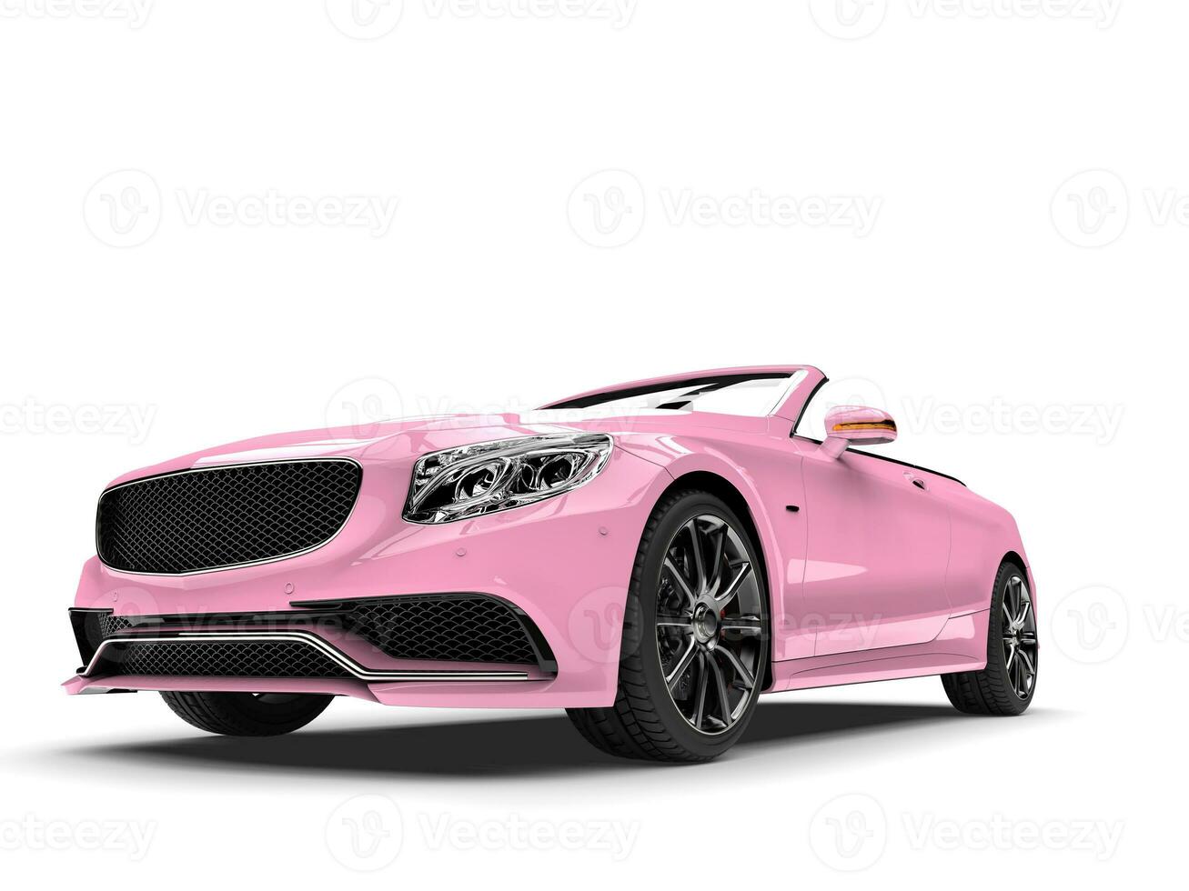 jolie rose moderne luxe convertible voiture - faible angle coup photo