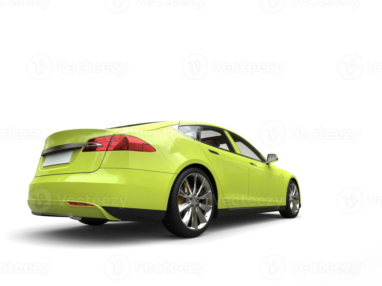 furieux citron vert vert moderne électrique des sports voiture - queue vue photo