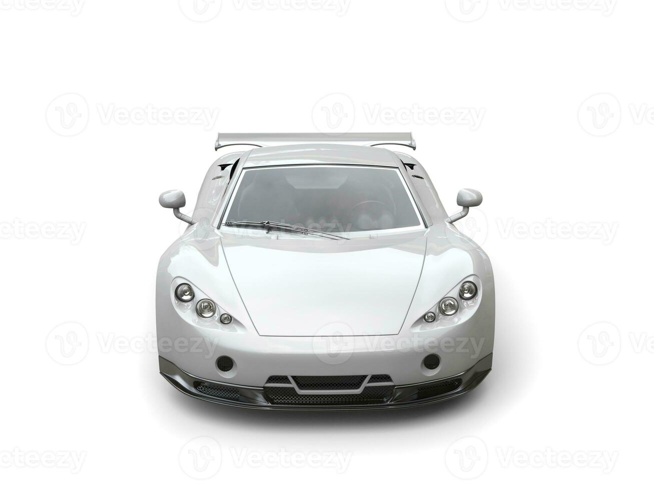 argent moderne vite supercar - de face vue photo