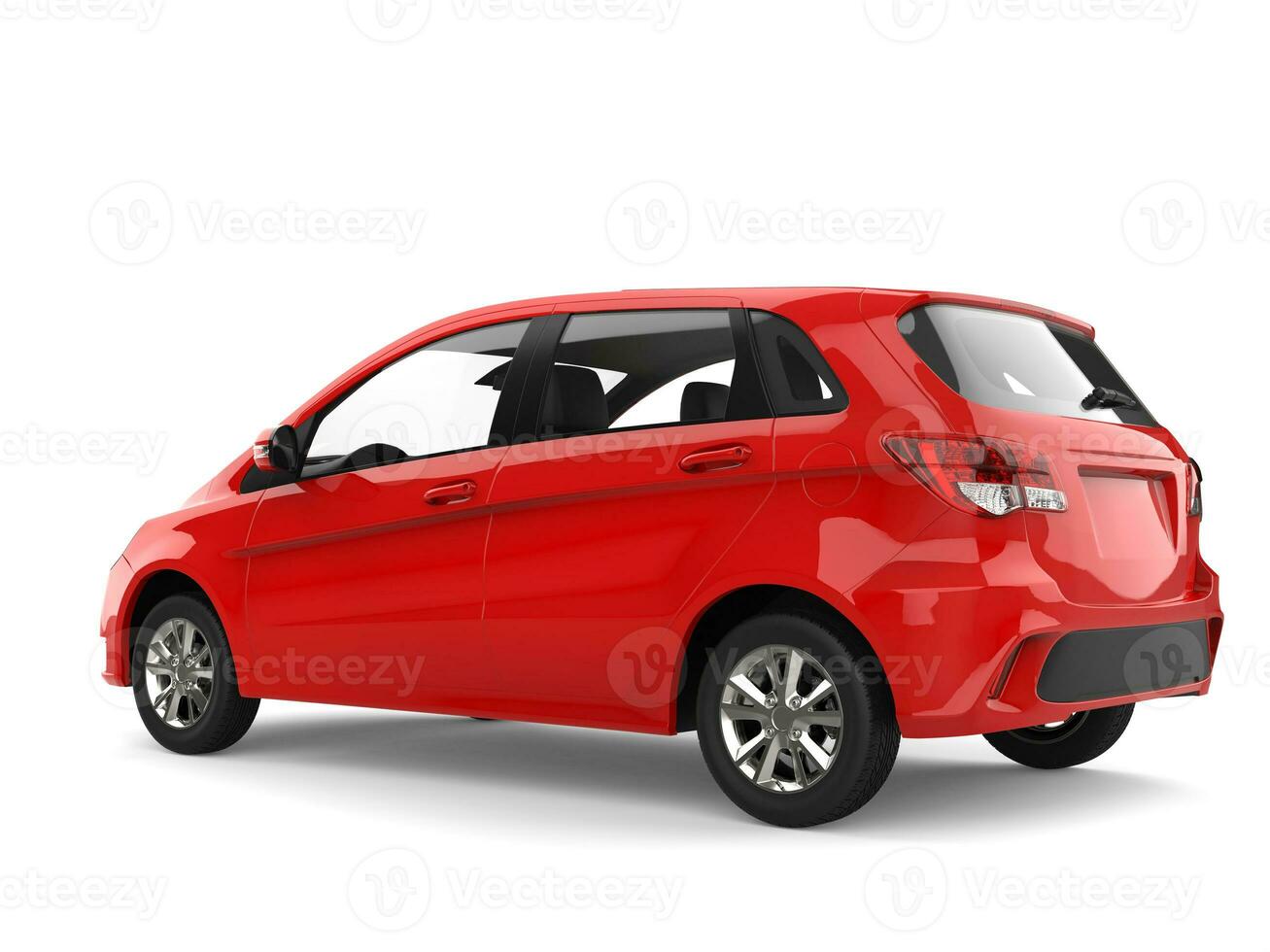 brillant rouge moderne compact voiture - côté vue photo