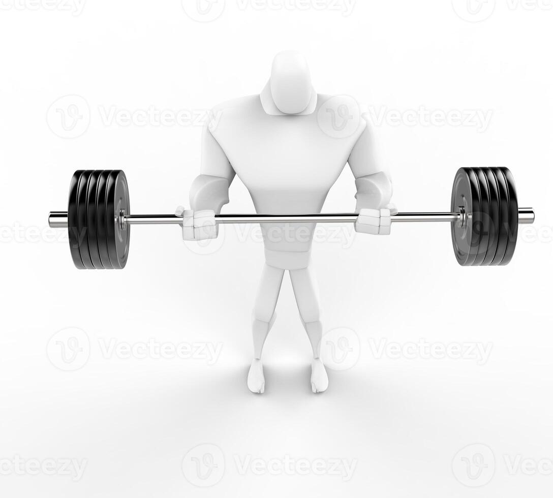 fort 3d personnage musculation - Haut voir. photo