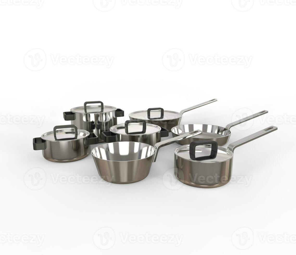 ensemble de des pots et des casseroles photo