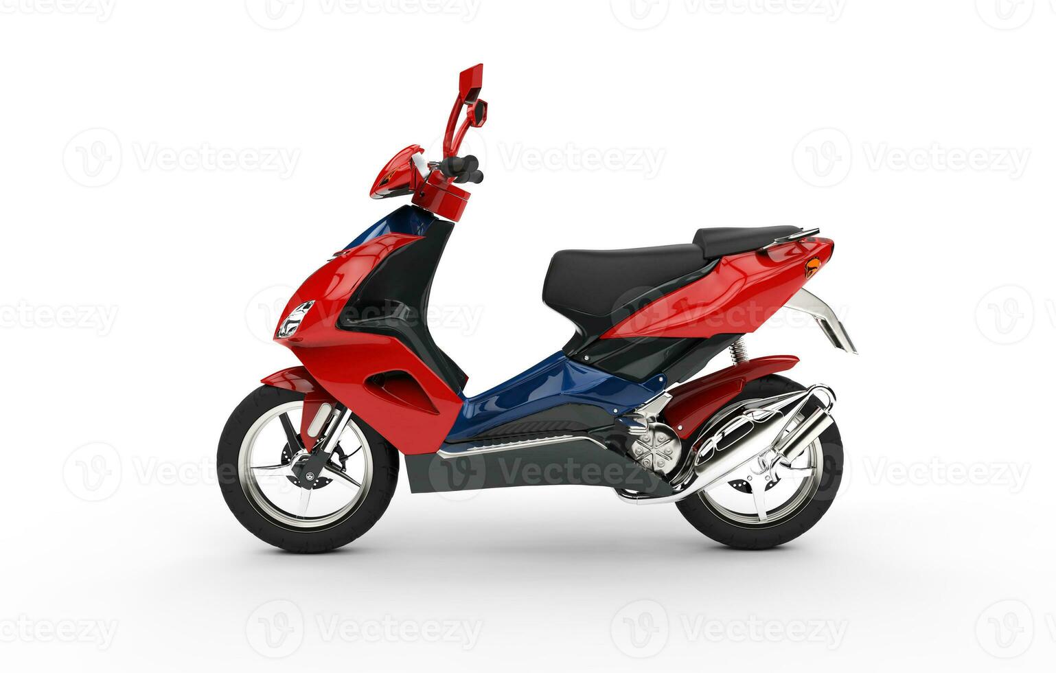 rouge scooter - isolé sur blanc Contexte photo