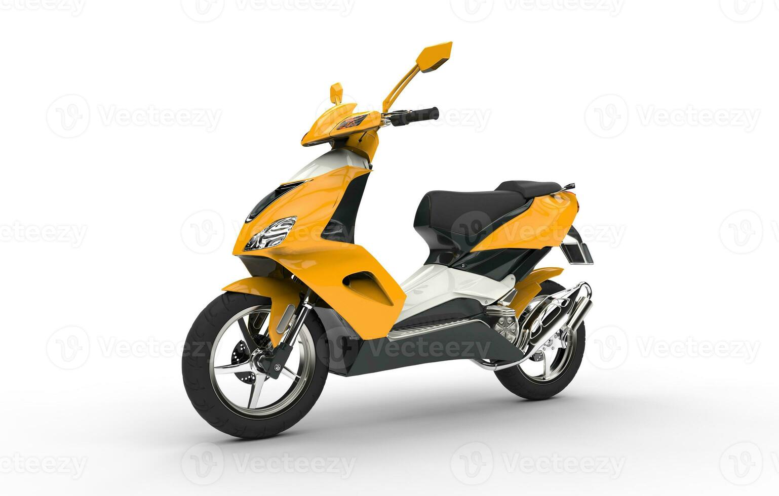 Jaune scooter - isolé sur blanc Contexte photo