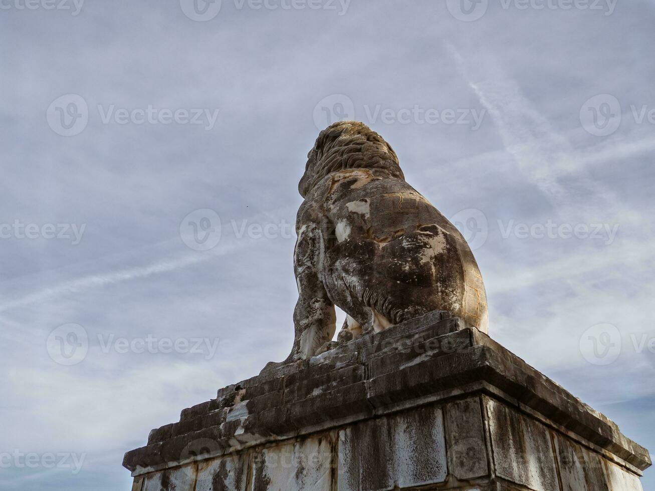 magnifique Lion de amphipole, 4ème siècle sculpture - retour vue photo