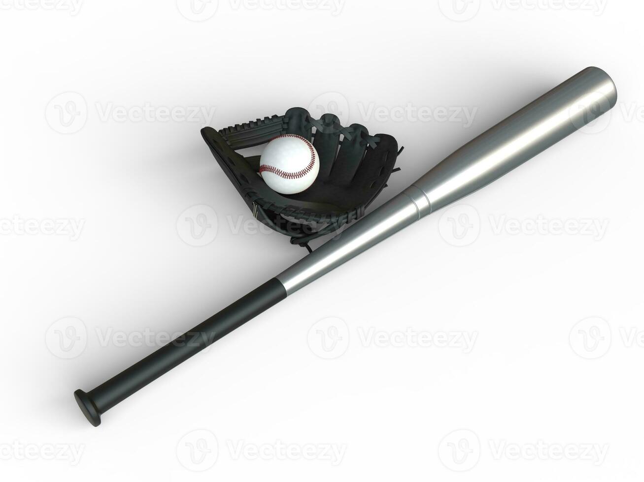base-ball équipement - noir gant - métal chauve souris - isolé sur blanc Contexte photo
